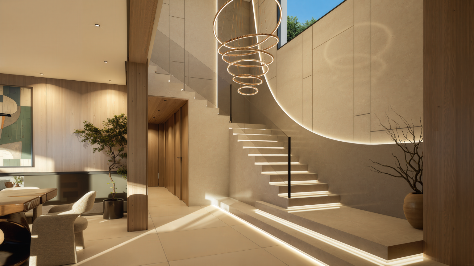 Villa Panoramic — escalera escultórica
